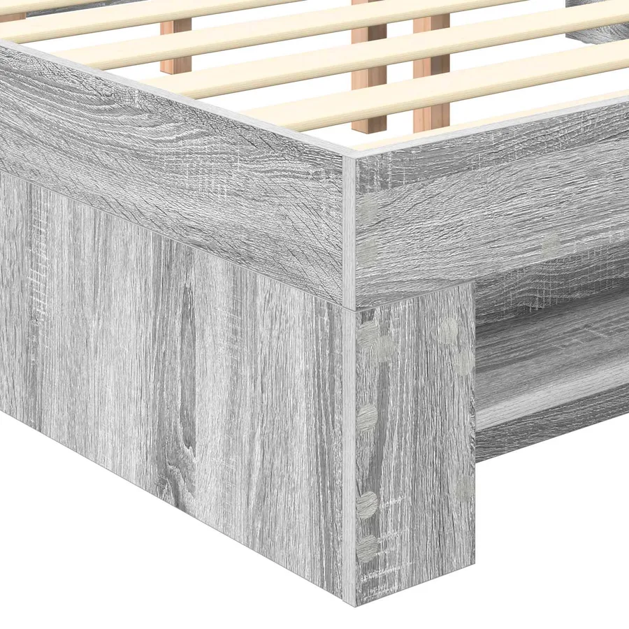 Cadre de lit Gris Sonoma 137 x 203 cm Bois d'ingénierie - 11