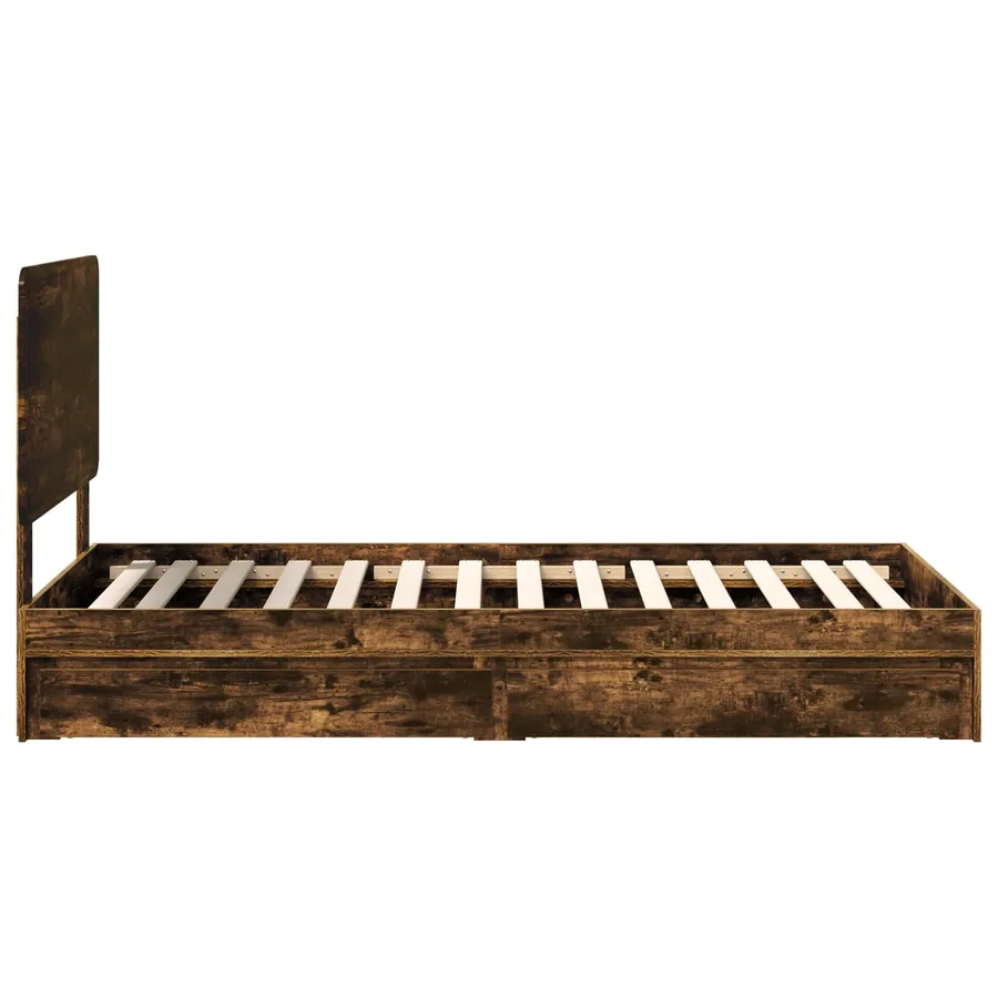 Lit de Rangement Chêne fumé 75 x 190 cm Bois d'ingénierie - 9