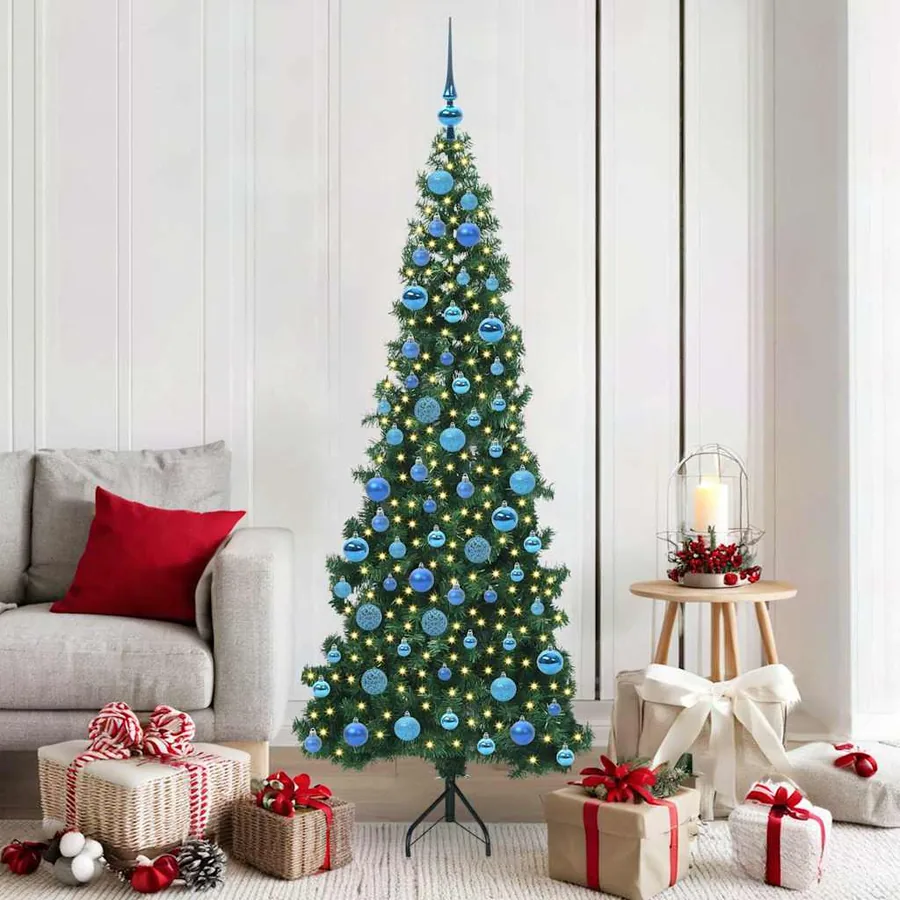 Arbre de Noël artificiel d'angle Vert 180 cm PVC et métal
