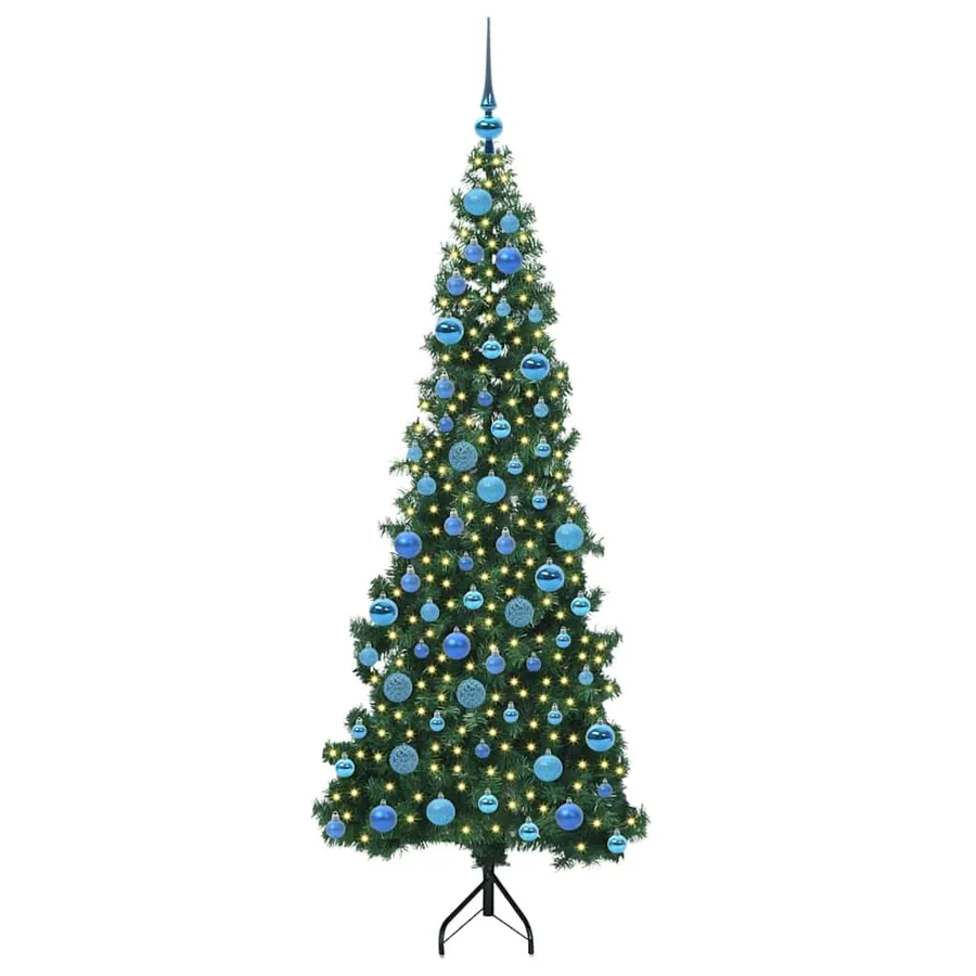 Arbre de Noël artificiel d'angle Vert 180 cm PVC et métal - 3