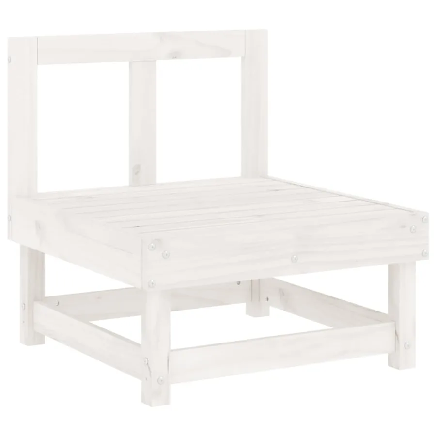 Salon de jardin 3 pcs blanc bois massif de pin - 4