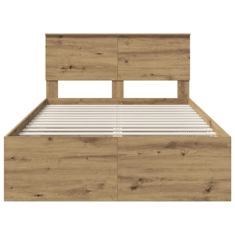 Cadre de lit Chêne artisan 135 x 190 cm Bois d'ingénierie - 7