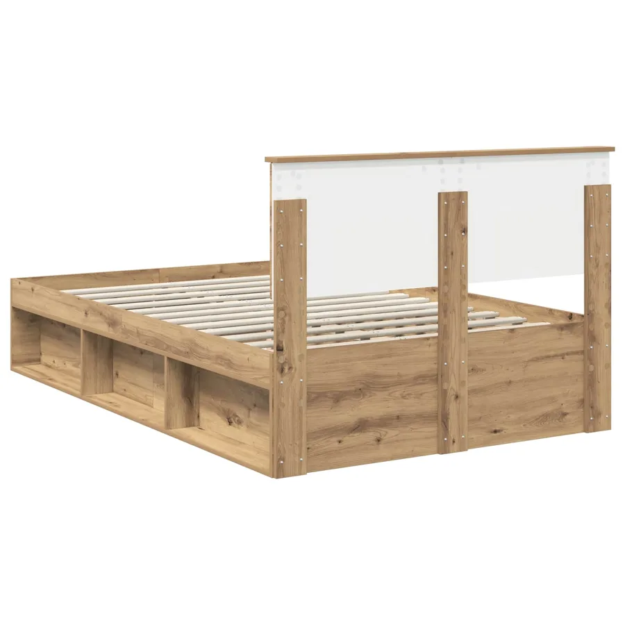Cadre de lit Chêne artisan 135 x 190 cm Bois d'ingénierie - 9