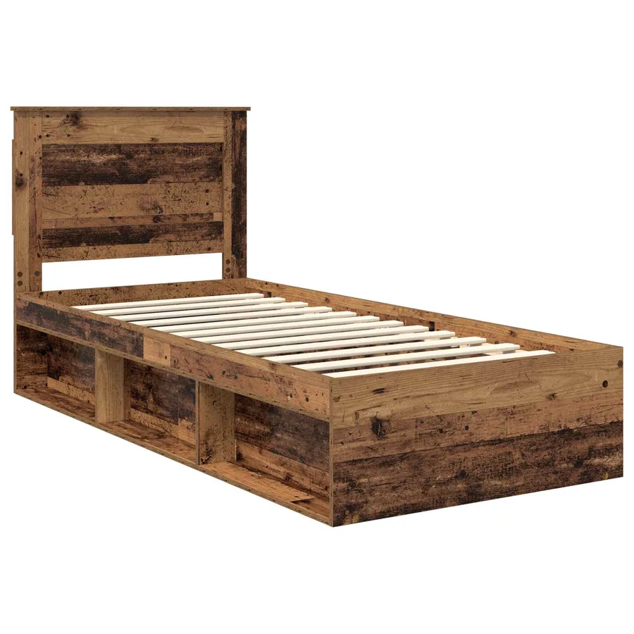 Cadre de lit Bois ancien 90 x 190 cm Pin massif - 4