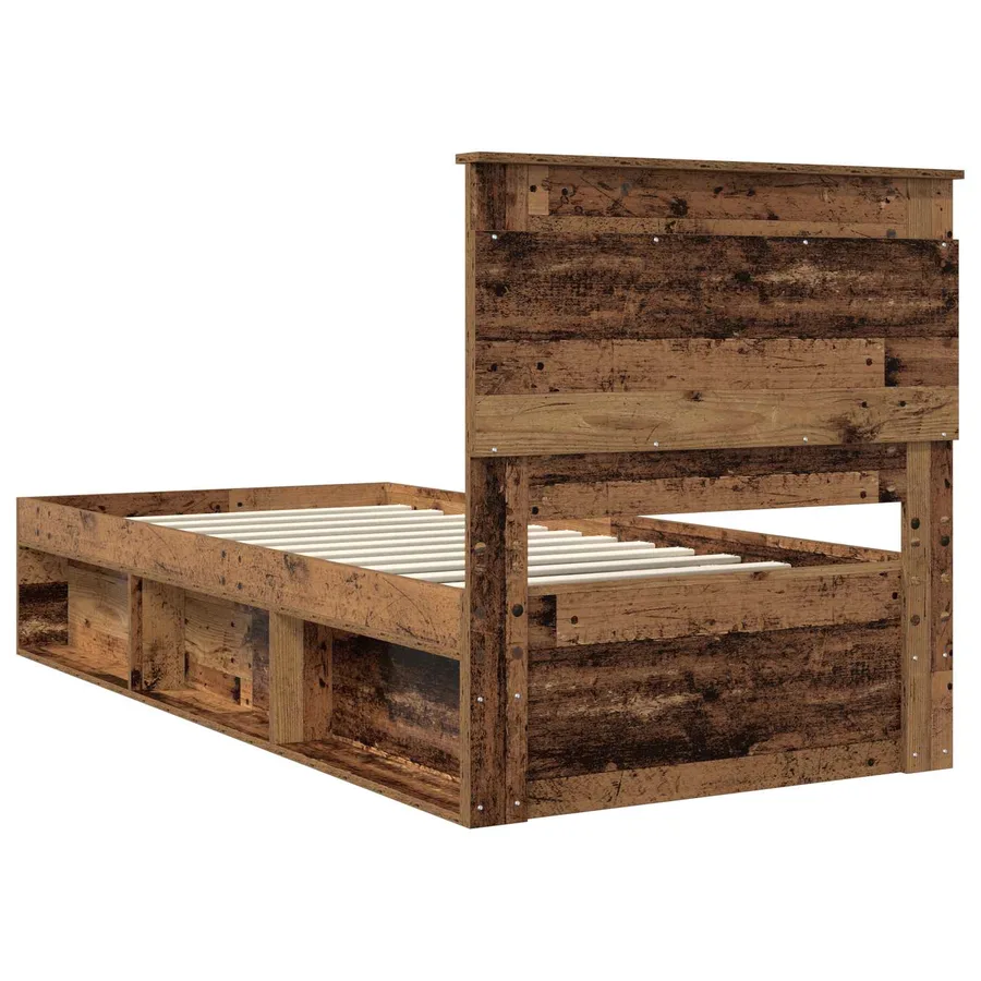 Cadre de lit Bois ancien 90 x 190 cm Pin massif - 9