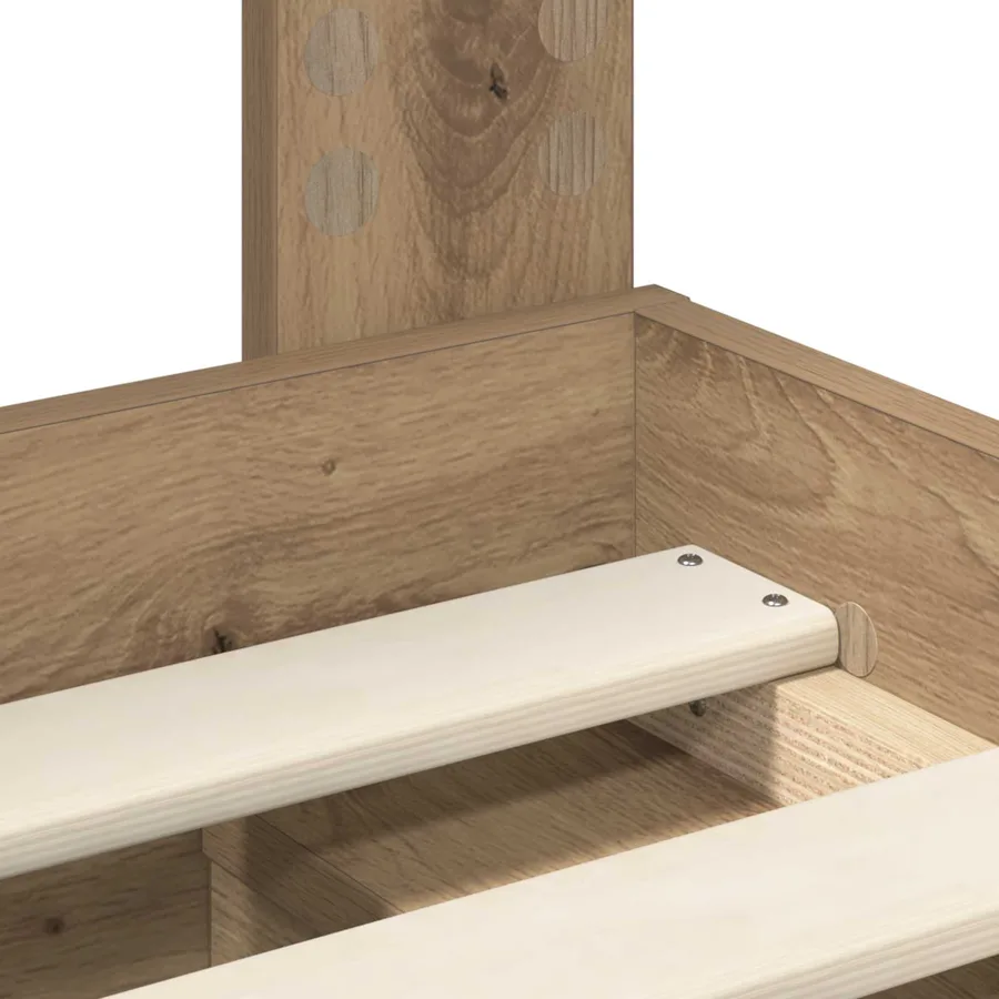 Cadre de lit Chêne artisan 150 x 200 cm Bois de pin massif - 10