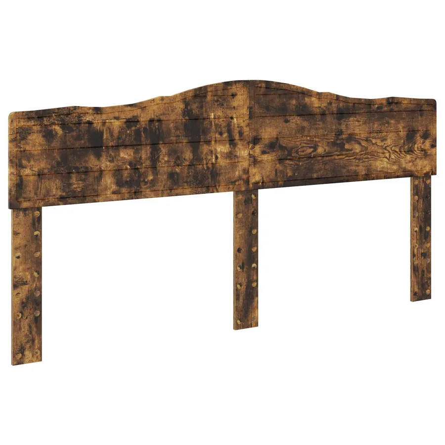 Cadre de lit Chêne fumé 200 x 200 cm Bois de pin massif - 6