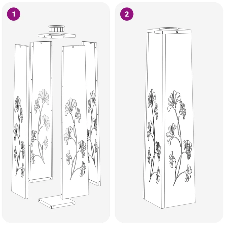 Lumière de chemin LED solaire 2 pcs Blanc chaud 18 x 18 x 80 cm - 14