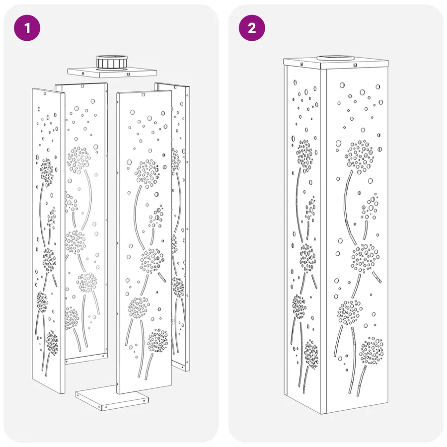 Lumière de chemin LED solaire 2 pcs Blanc chaud 18 x 18 x 80 cm - 14