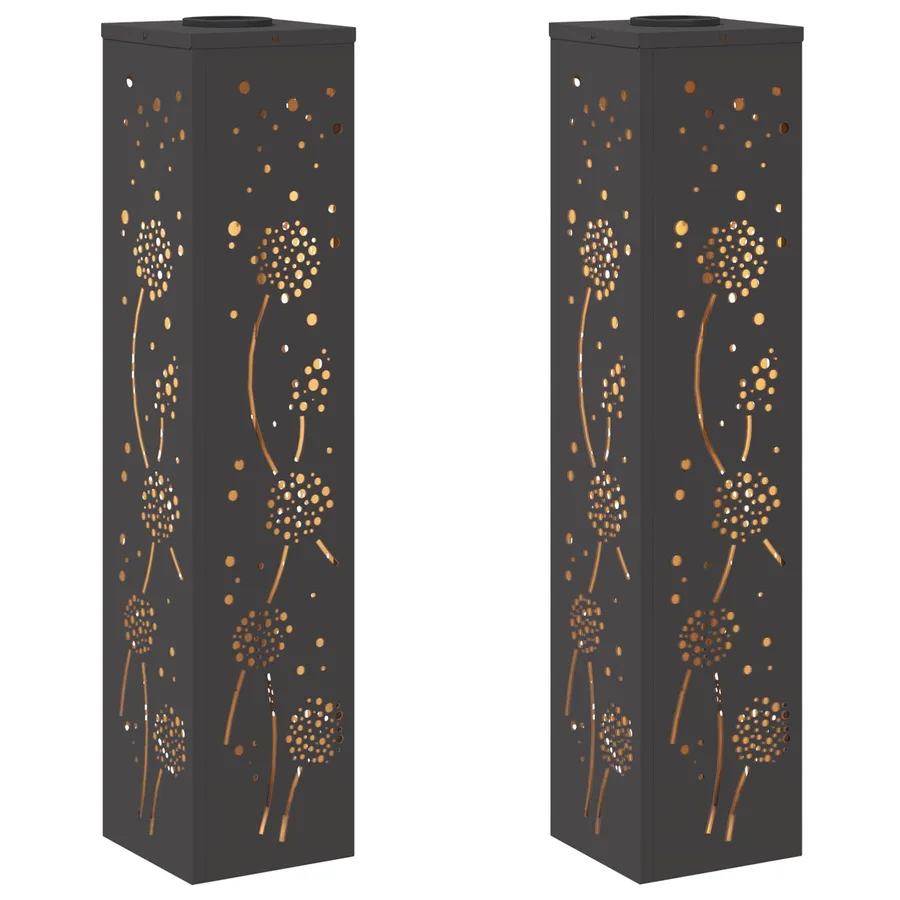 Lumière de chemin LED solaire 2 pcs Blanc chaud 18 x 18 x 80 cm - 2