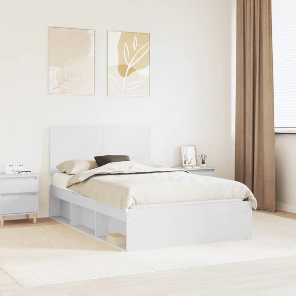 Cadre de lit Blanc 120 x 200 cm Bois de pin massif