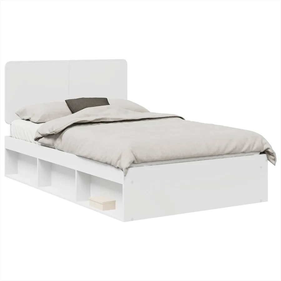 Cadre de lit Blanc 120 x 200 cm Bois de pin massif - 2
