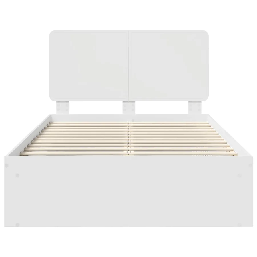 Cadre de lit Blanc 120 x 200 cm Bois de pin massif - 7