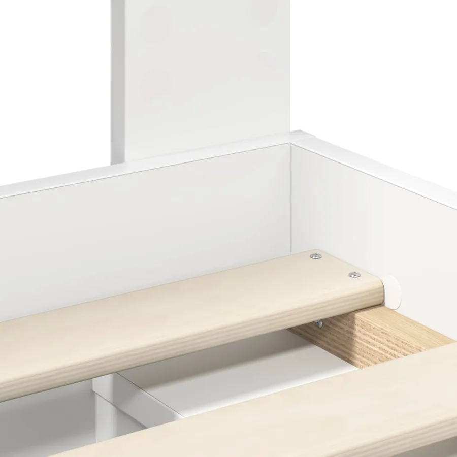 Cadre de lit Blanc 120 x 200 cm Bois de pin massif - 8