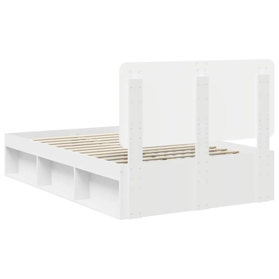 Cadre de lit Blanc 120 x 200 cm Bois de pin massif - 9