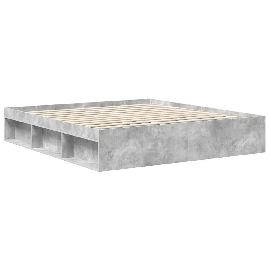Cadre de lit avec tête de lit Béton 180 x 200 cm Pin massif - 5