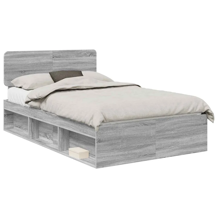 Cadre de lit Gris Sonoma 120 x 190 cm Pin massif - 2