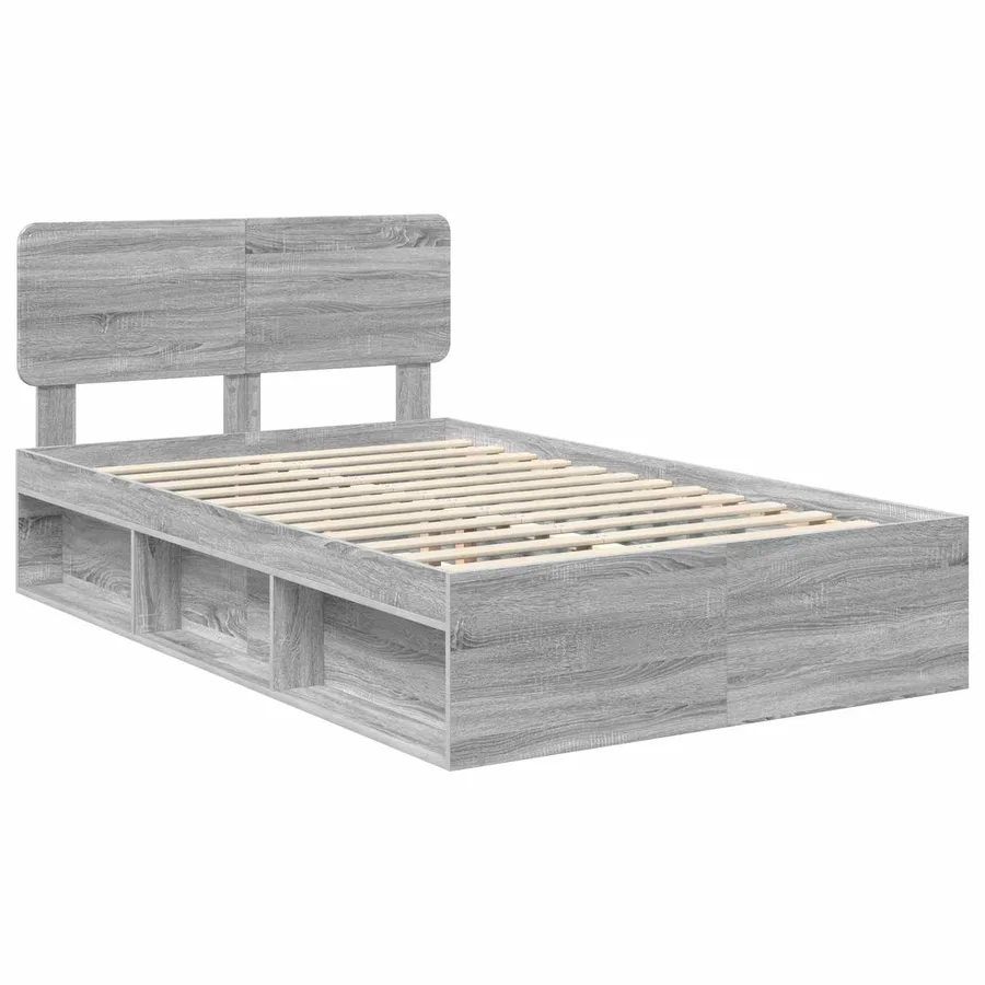 Cadre de lit Gris Sonoma 120 x 190 cm Pin massif - 4