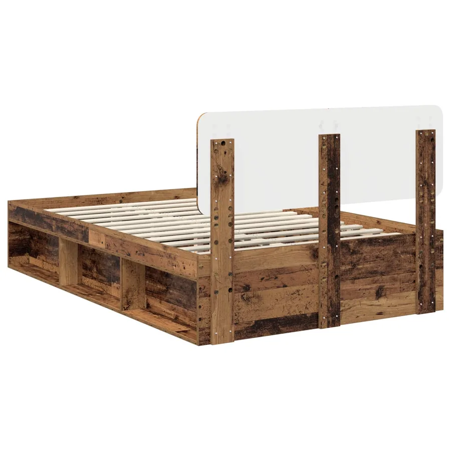 Cadre de lit Bois ancien 120 x 190 cm Pin massif - 9