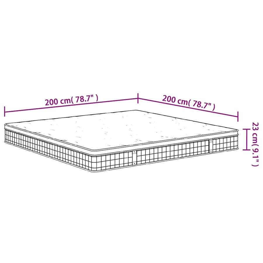 Matelas à ressorts bonnell moyen 200x200 cm - 7