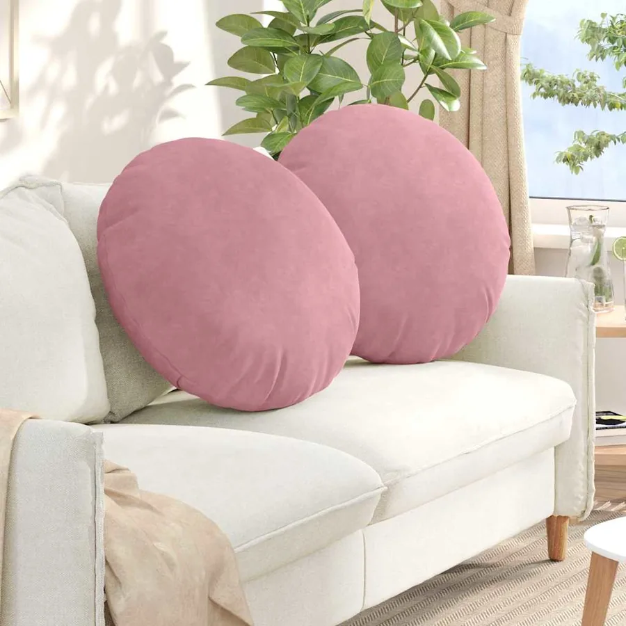 Coussins de siège 2 pcs Rose Ø60 x 21 cm Velours
