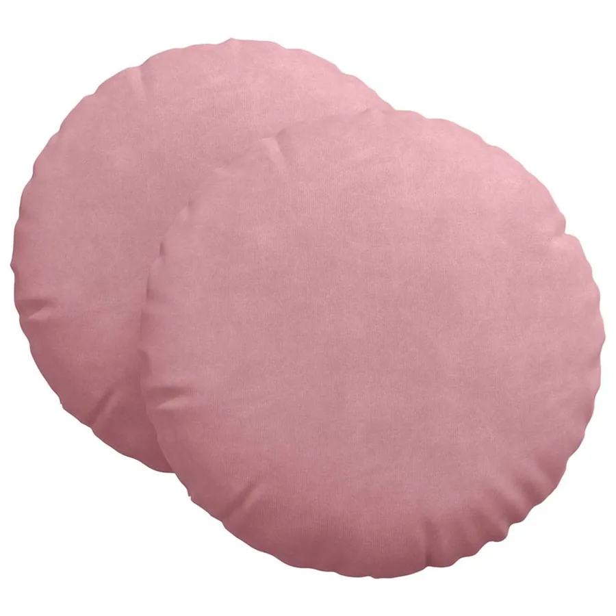 Coussins de siège 2 pcs Rose Ø60 x 21 cm Velours - 2