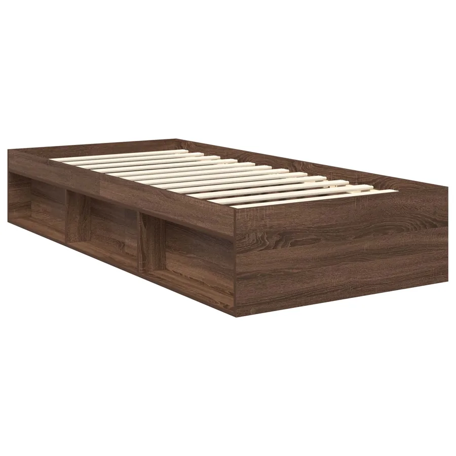 Cadre de lit avec tête de lit Chêne brun 90 x 190 cm Pin massif - 5