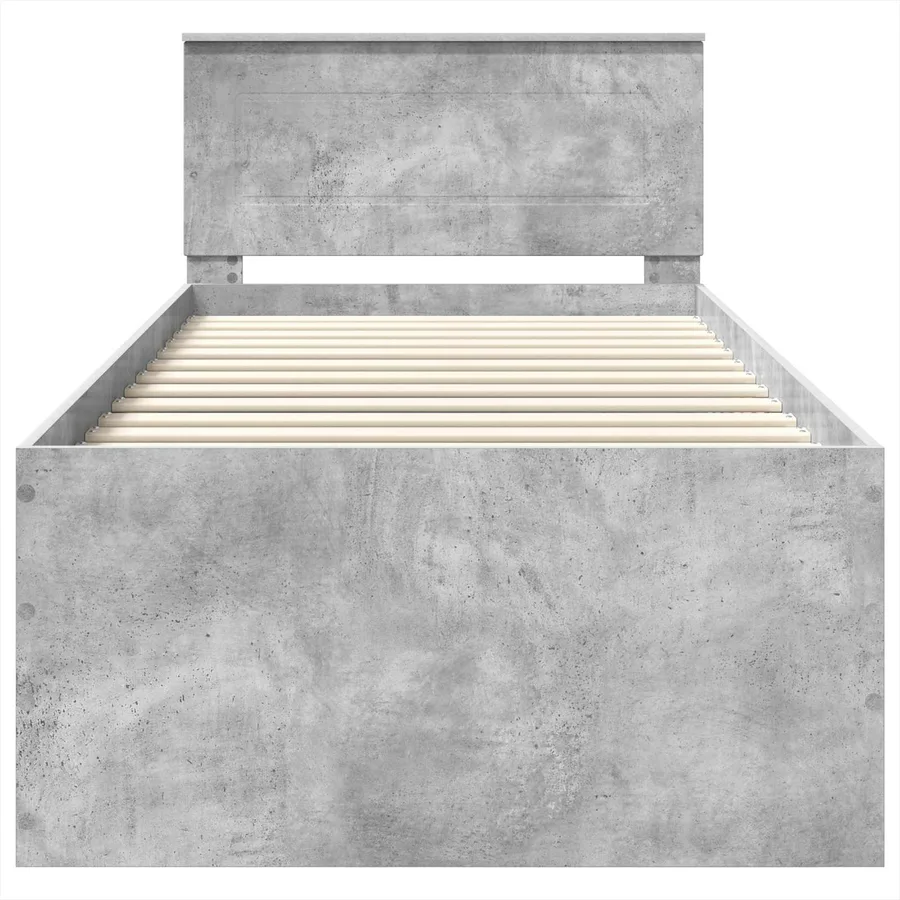 Cadre de lit Gris béton 120 x 200 cm Bois d'ingénierie - 7