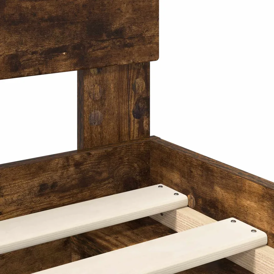 Cadre de lit Chêne fumé 160 x 200 cm Bois d'ingénierie - 10