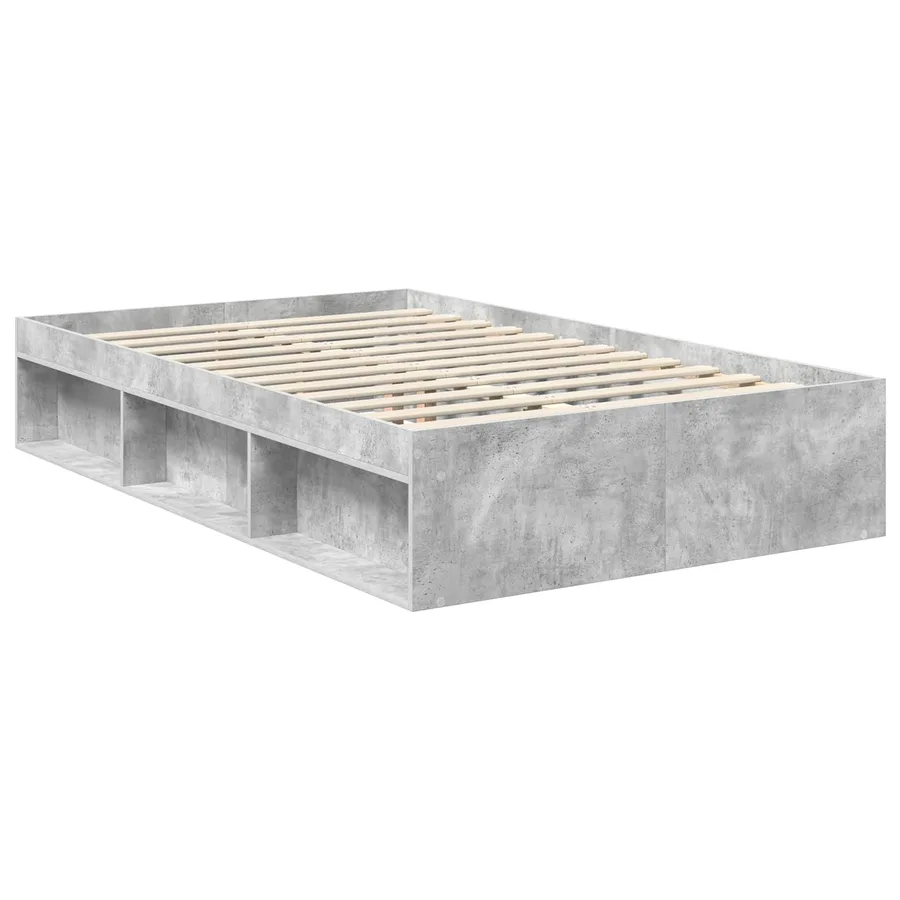 Cadre de lit avec tête de lit Béton 120 x 200 cm Pin massif - 5