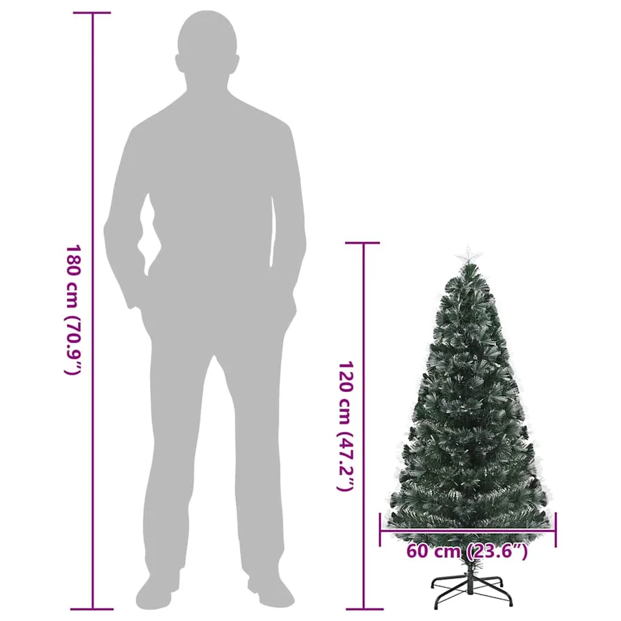 Sapin de Noël artificiel avec 120 LED Vert 120 cm PVC - 13