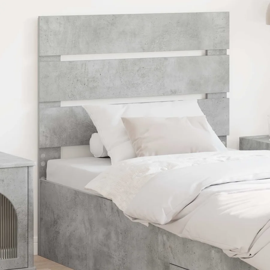 Tête de lit Gris béton Bois d'ingénierie