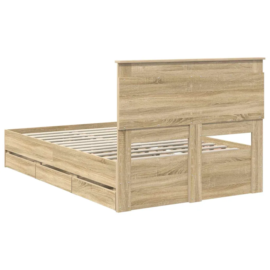 Cadre de lit Chêne Sonoma 120 x 190 cm Bois Ingénierie - 10