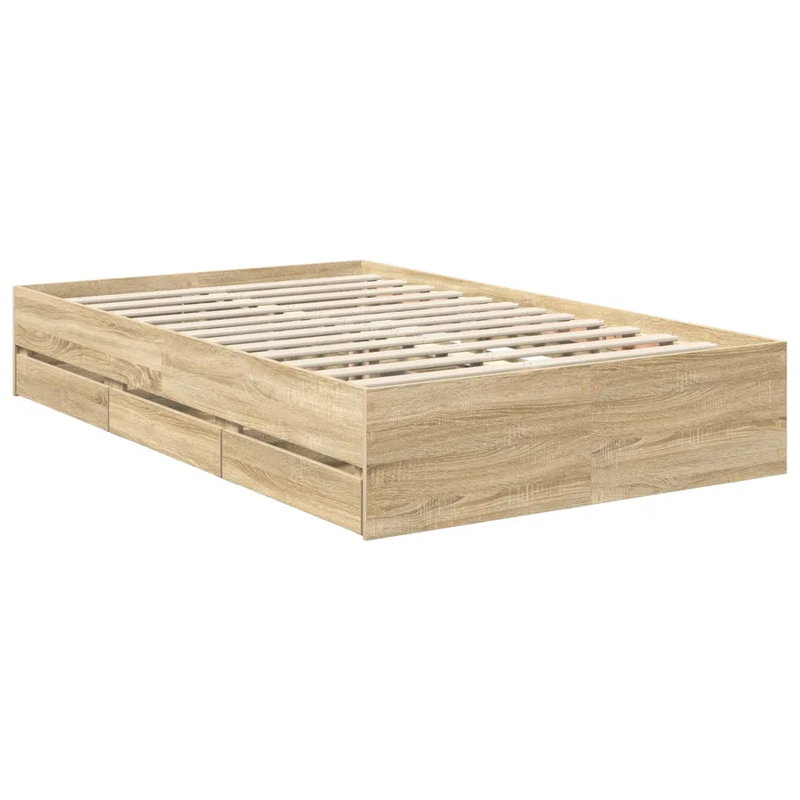 Cadre de lit Chêne Sonoma 120 x 190 cm Bois Ingénierie - 6