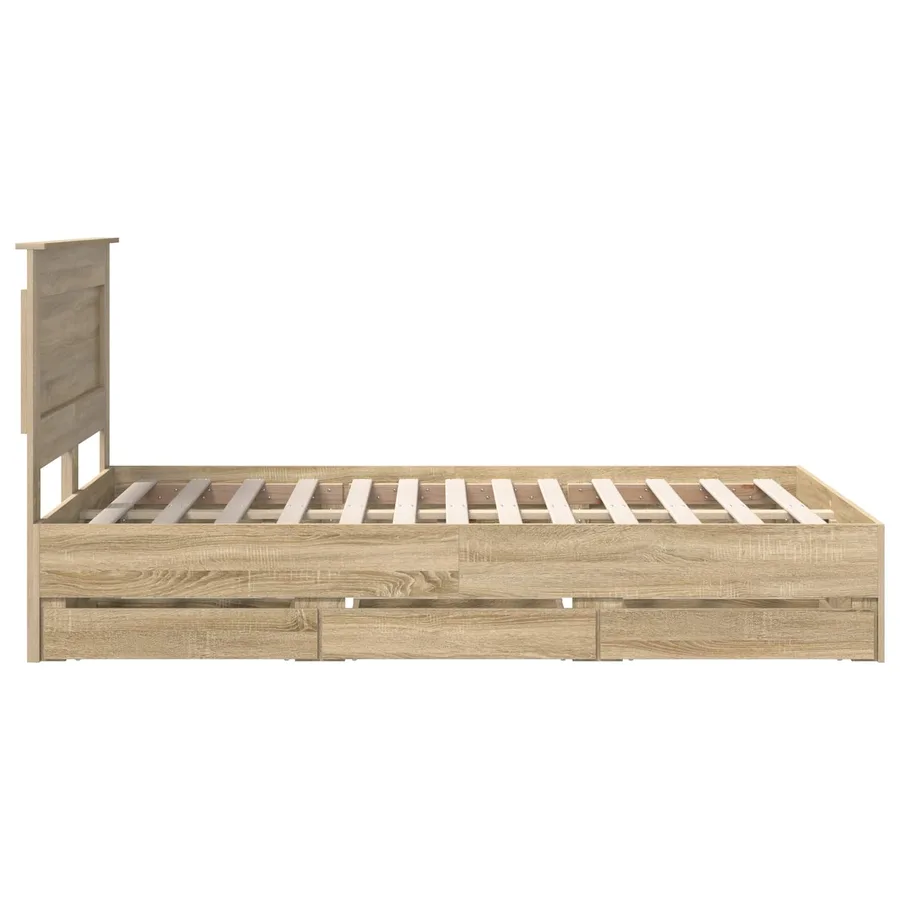Cadre de lit Chêne Sonoma 120 x 190 cm Bois Ingénierie - 9