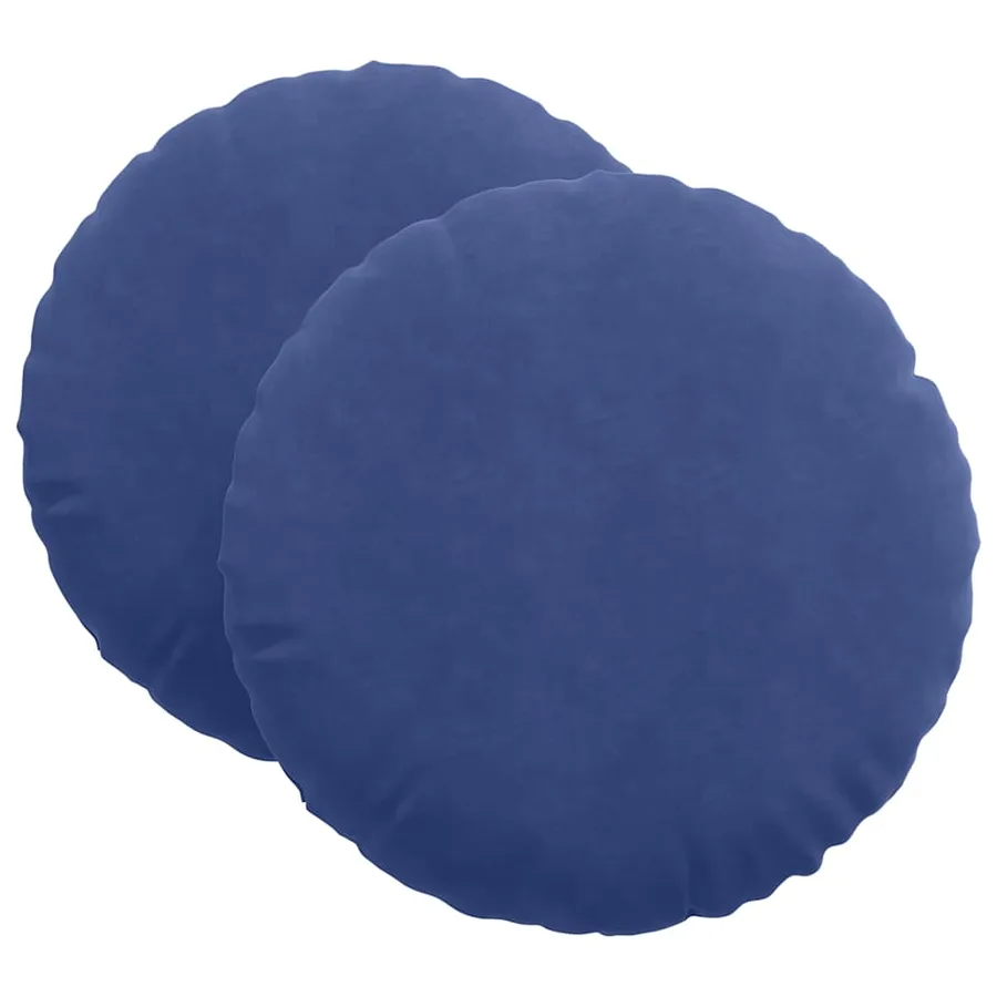 Coussins de siège 2 pcs Bleu police Ø60 x 21 cm Velours - 2