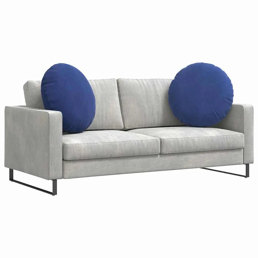 Coussins de siège 2 pcs Bleu police Ø60 x 21 cm Velours - 3