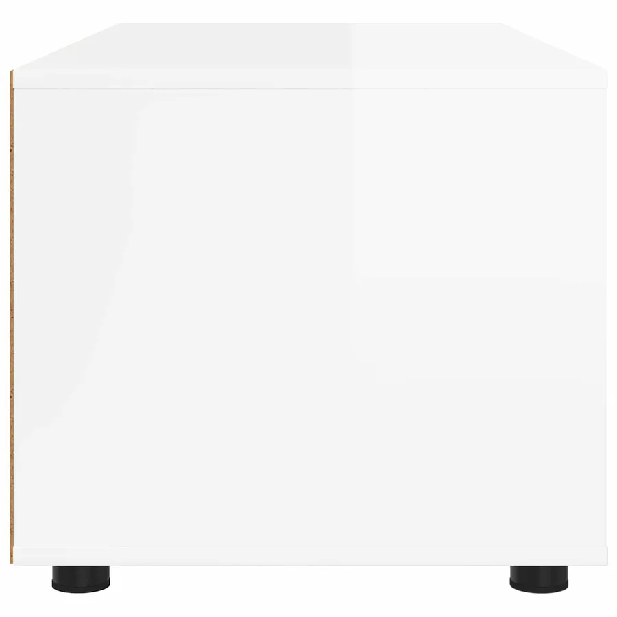 Meuble TV Blanc brillant 100 x 48 x 43 cm Bois d'ingénierie - 7