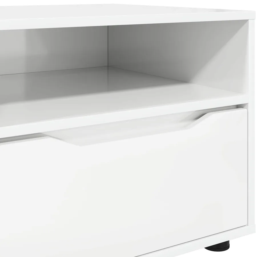 Meuble TV Blanc brillant 100 x 48 x 43 cm Bois d'ingénierie - 8
