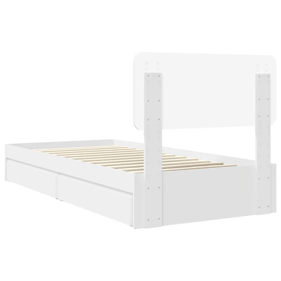 Lit de Rangement Blanc 90 x 200 cm Bois d'ingénierie - 10