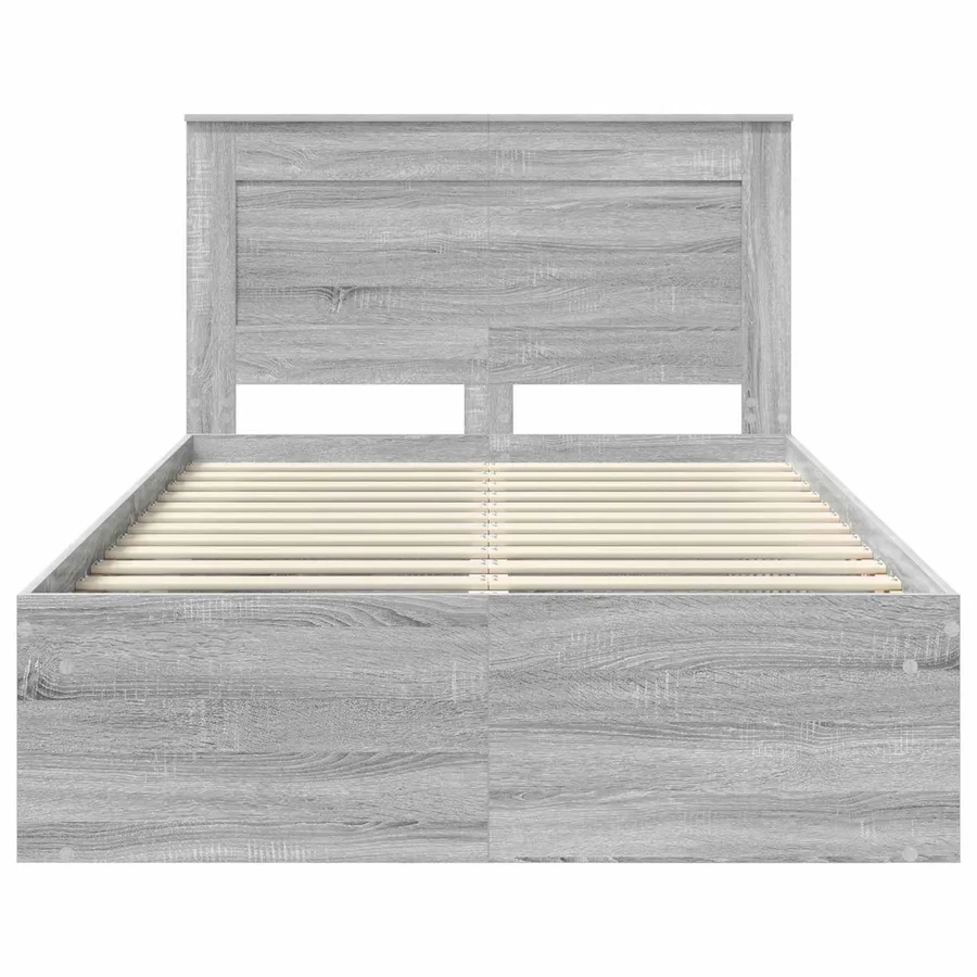 Cadre de lit avec tiroir Gris Sonoma 135 x 190 cm Pin massif - 7