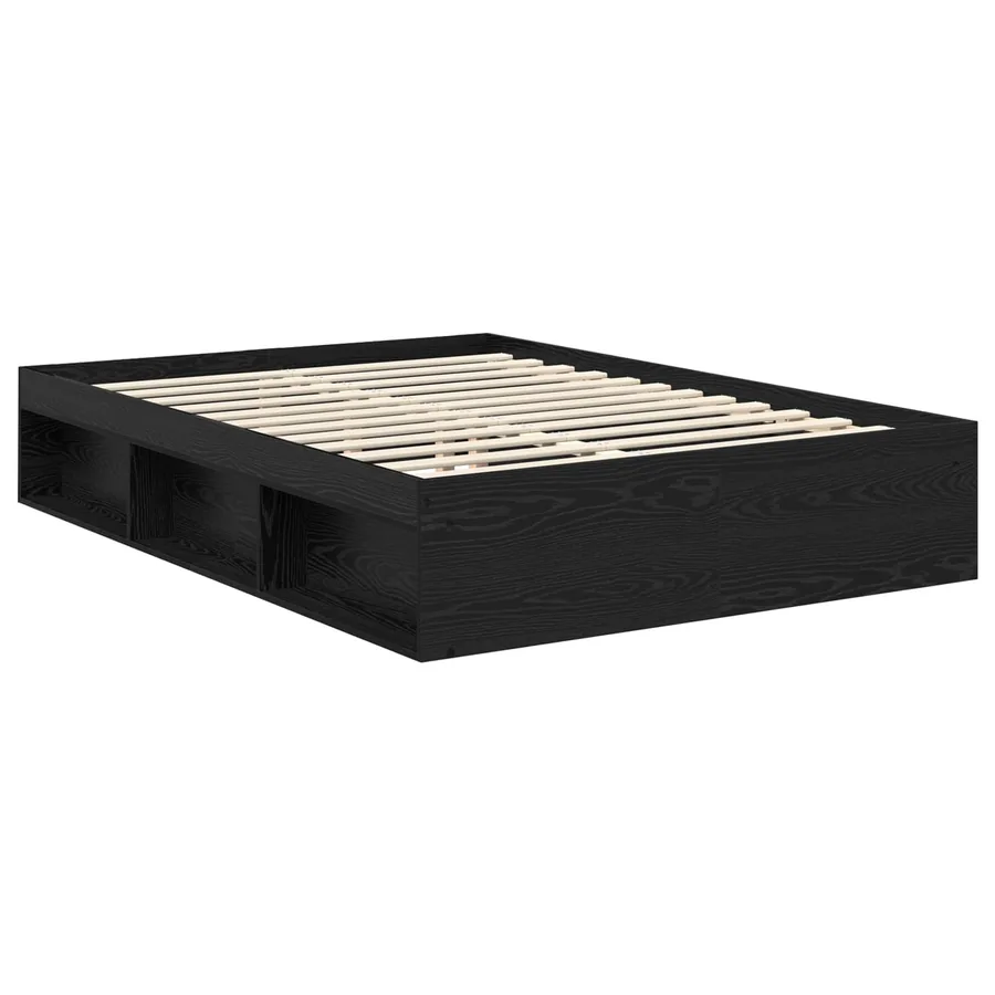 Cadre de lit avec stockage Noir 160 x 200 cm Bois de pin massif - 5