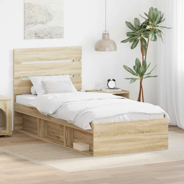 Cadre de lit Chêne Sonoma 90 x 200 cm Bois de pin massif