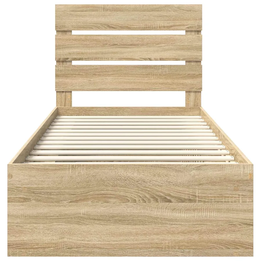 Cadre de lit Chêne Sonoma 90 x 200 cm Bois de pin massif - 7