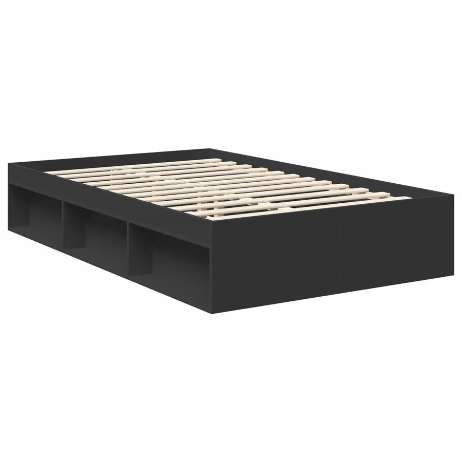 Cadre de lit avec tête de lit Noir 120 x 190 cm Pin massif - 5