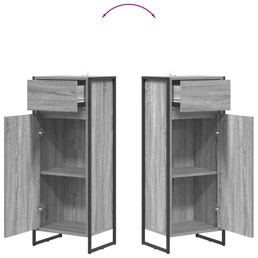 Cabinet de salle de bain Gris Sonoma 40 x 30 x 100 cm - 10