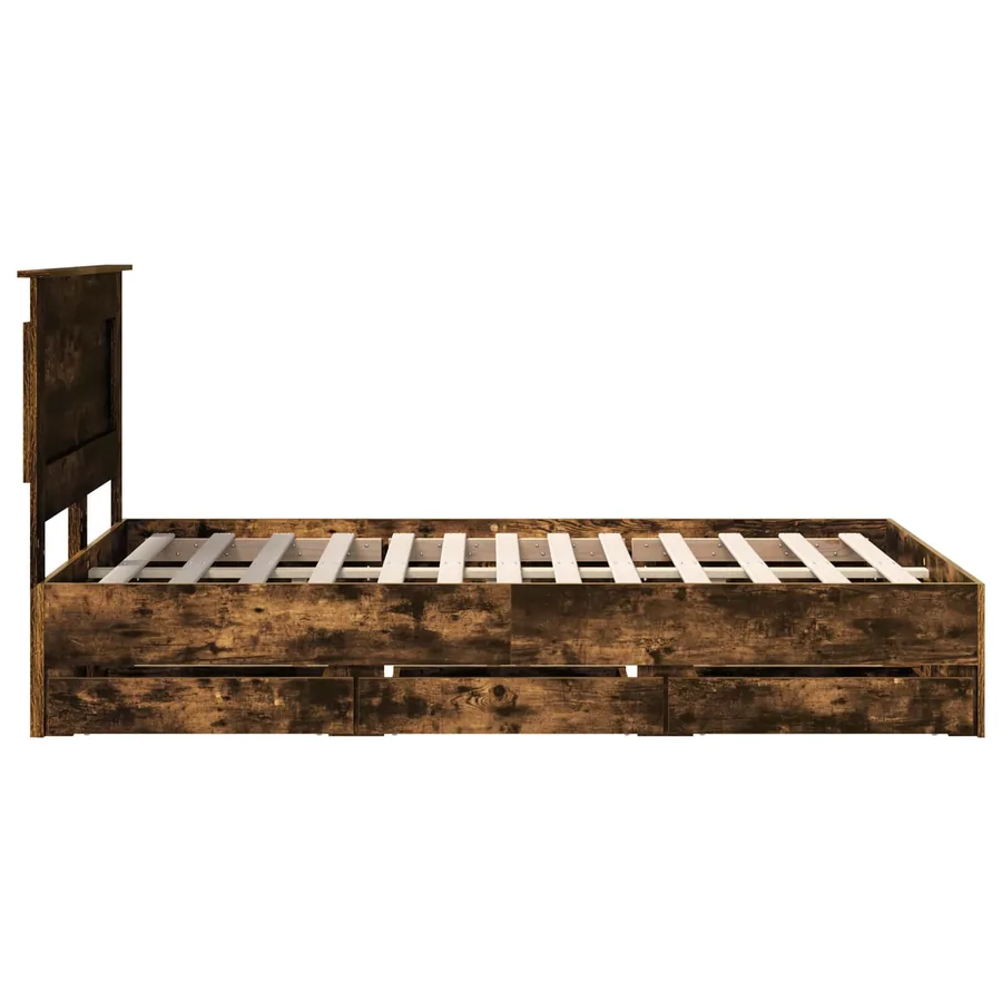 Cadre de lit Chêne fumé 120 x 200 cm Bois Ingénierie - 9
