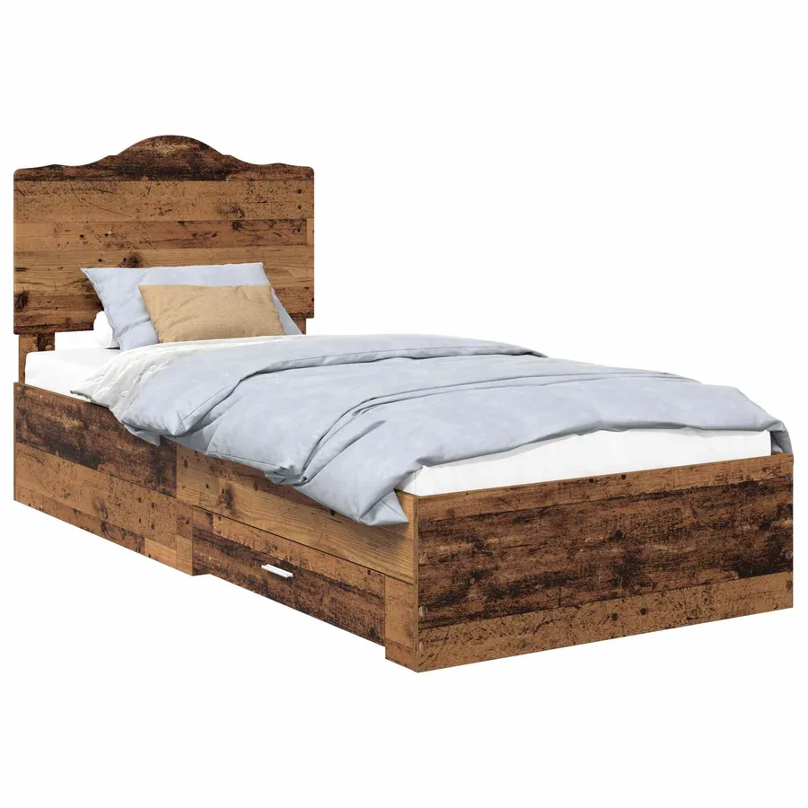 Cadre de lit Bois ancien 100 x 200 cm Bois d'ingénierie - 2