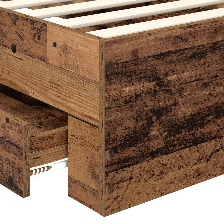 Cadre de lit Bois ancien 100 x 200 cm Bois d'ingénierie - 8