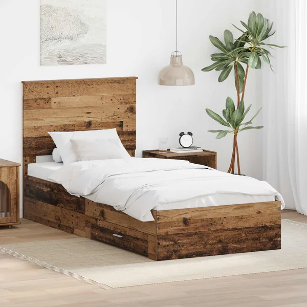 Cadre de lit Bois ancien 100 x 200 cm Bois d'ingénierie